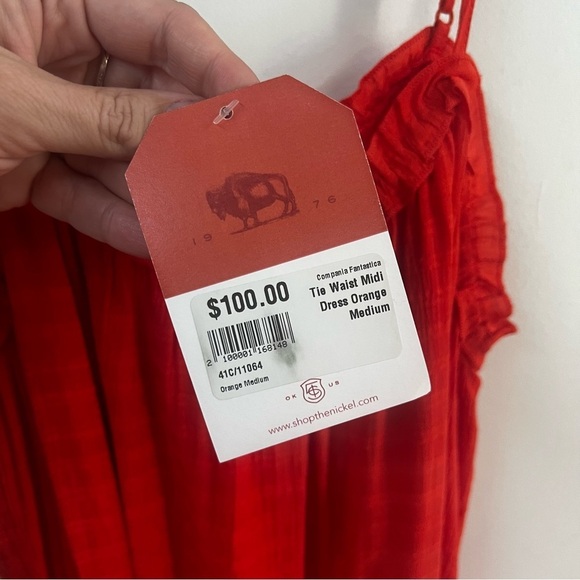 *NEW* Compania Fantastica Tie Waist Midi Dress - Picture 9 of 15